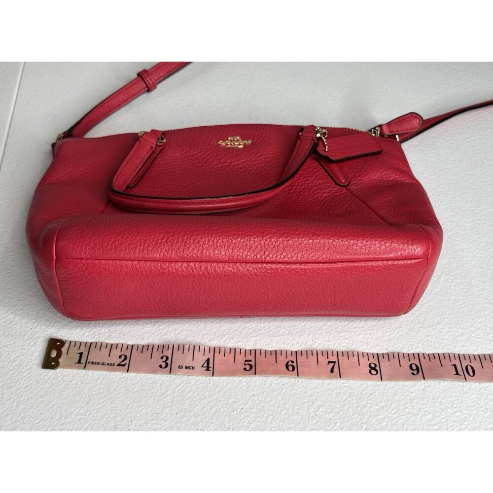 COACH Kelsey‎ Mini Crossbody Satchel Bag Fuchsia Pink Pebbled Leather 57563 - Picture 9 of 11
